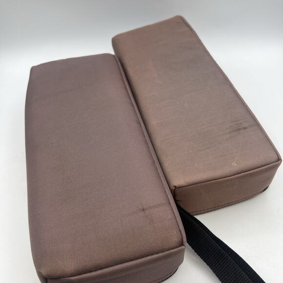 Lot 2 Case Logic 15 Cassette Tape Storage Case Wrist Strap Brown Nylon Tote 12" - Picture 4 of 5